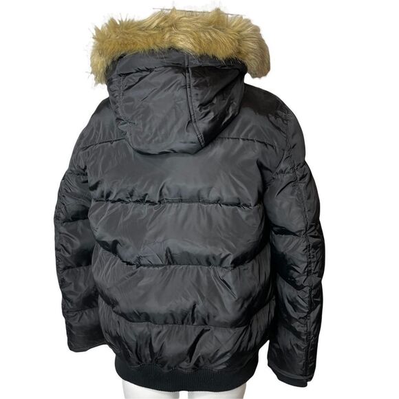 Levi's Faux Fur trim Snorkel Bomber jacket Medium black - Picture 3 of 13